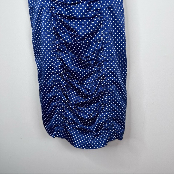 Guess LA Retro Style Polka Dot Wiggle Dress Sweetheart Neckline Blue Size 10 - Picture 7 of 14